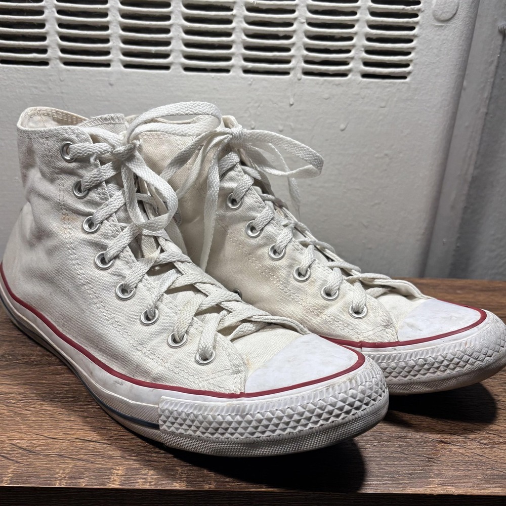 Converse Chuck Taylor All Star High Top Shoes Mens 11.5 Womens 13.5 White Canvas